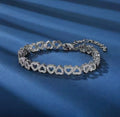 Silver Heart Sparkle Tennis Bracelet