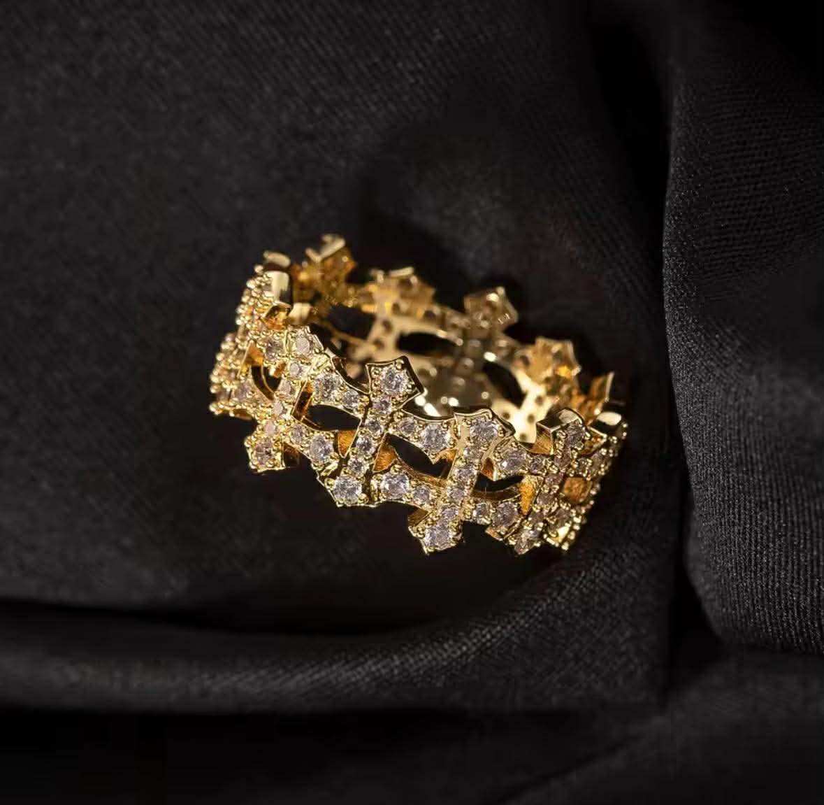 Gold Cross Luxe Ring