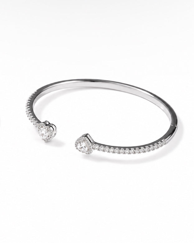 Crystal Heart Cuff Bracelet