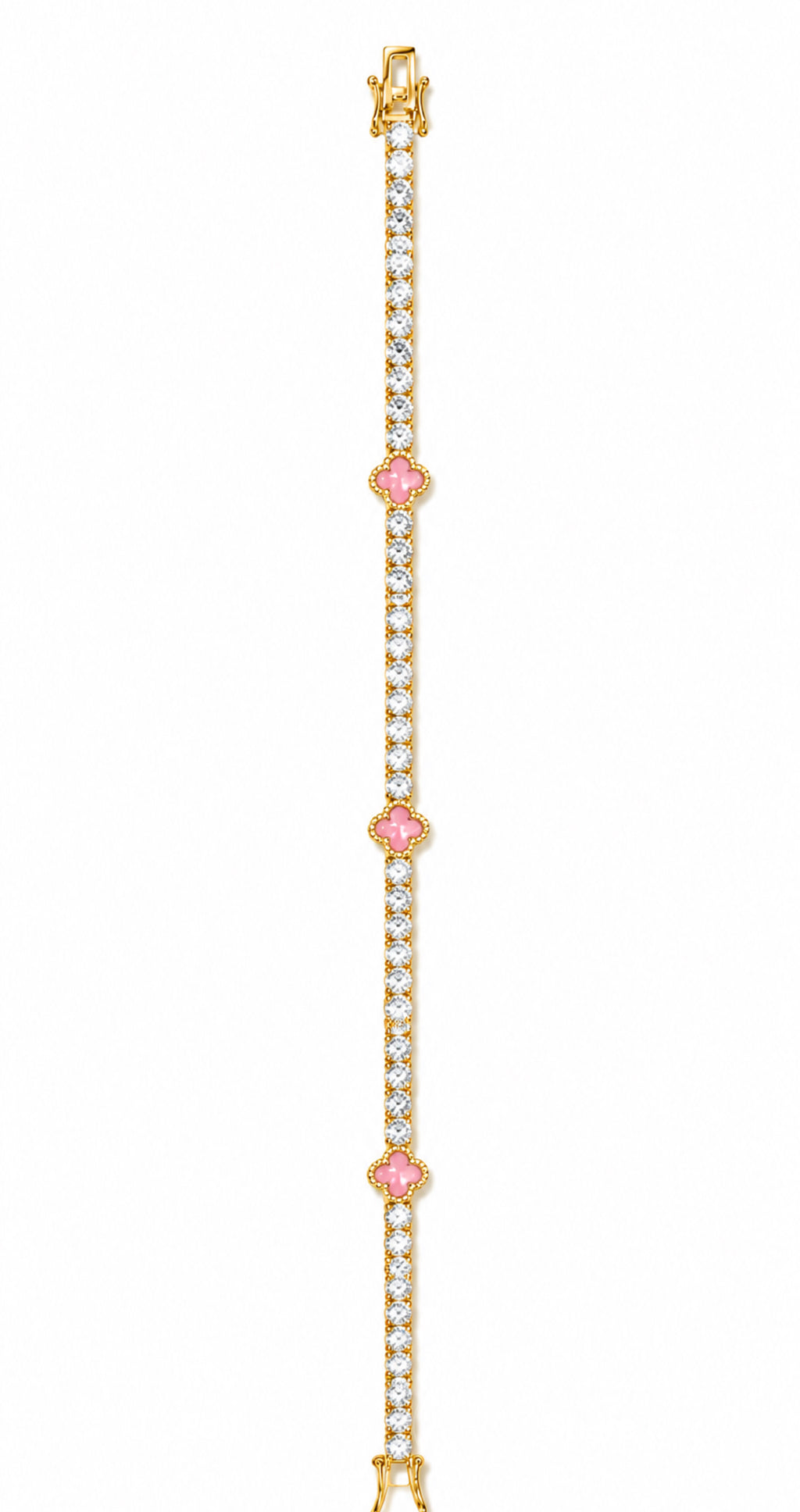 Pink Luxe Clover Tennis Bracelet