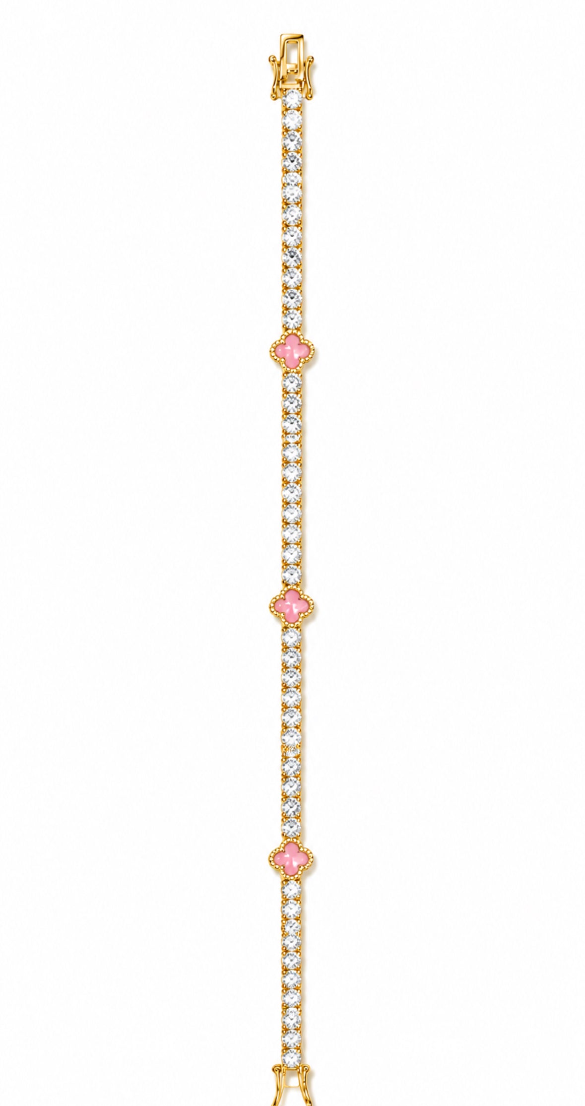 Pink Luxe Clover Tennis Bracelet