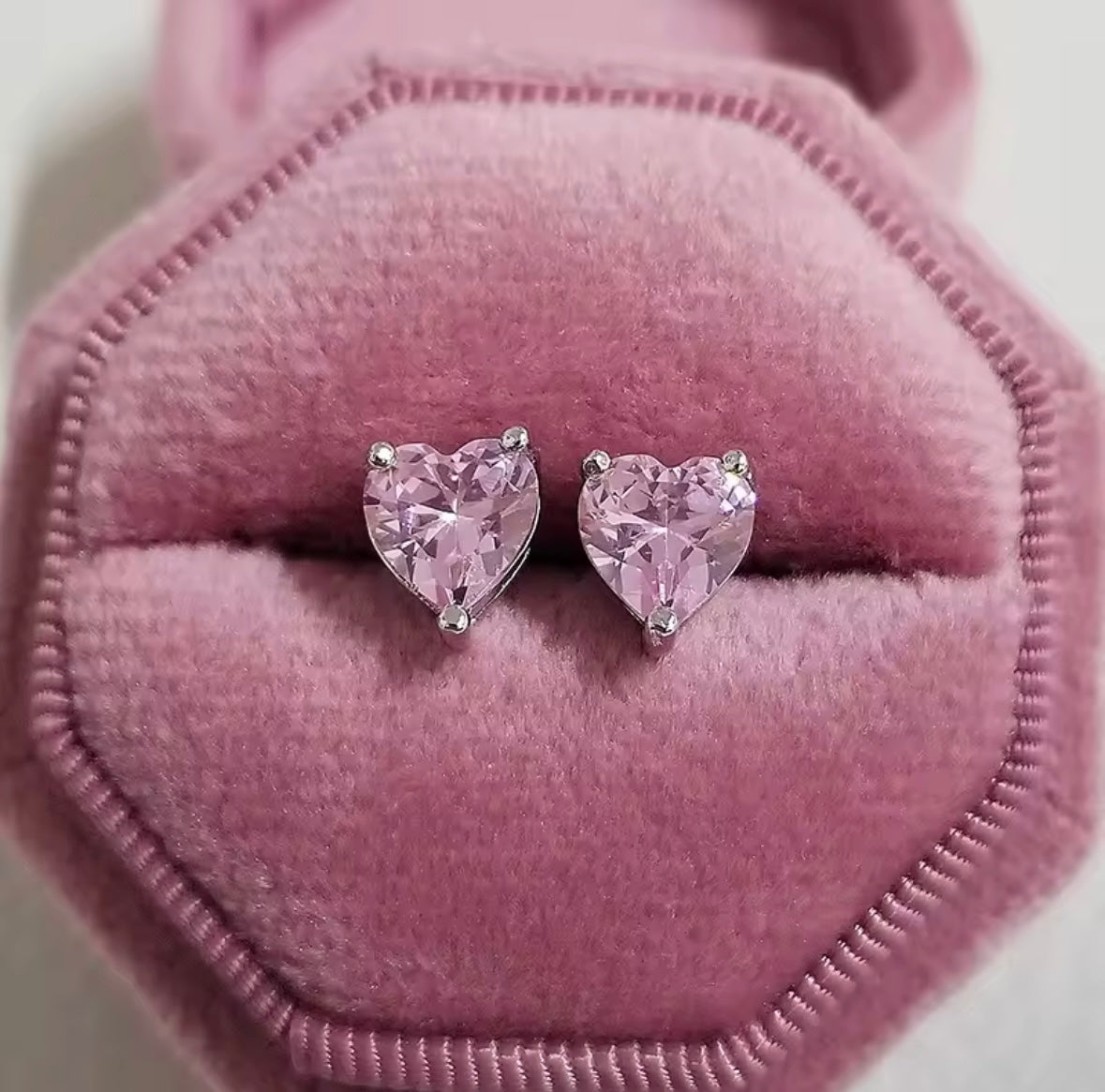 Blush Heart Stud Earrings