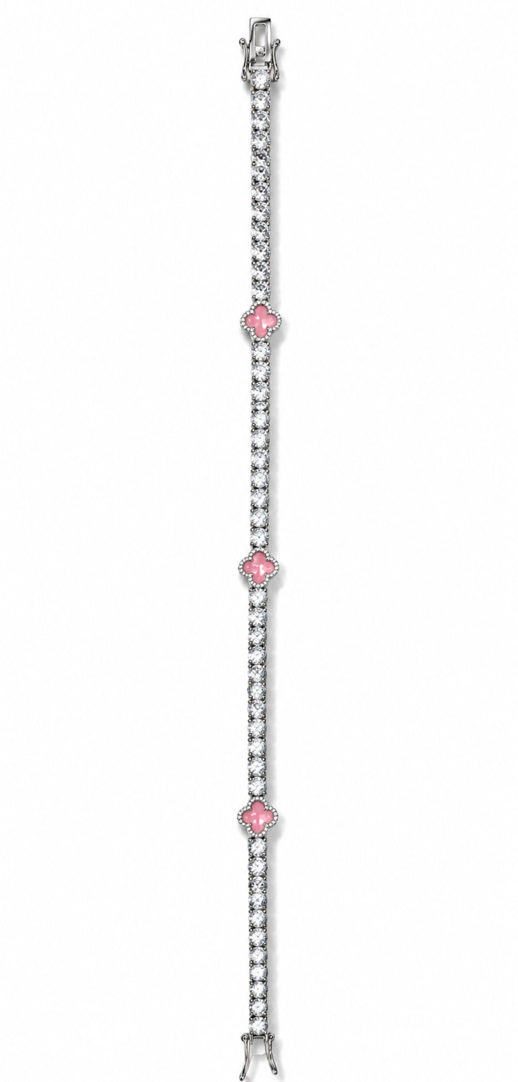 Pink Luxe Clover Tennis Bracelet
